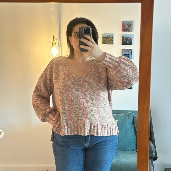 Pink Multi Pilcro v-neck sweater - Picture 8 of 9